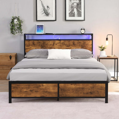 Rustic Glow Queen Bed Frame
