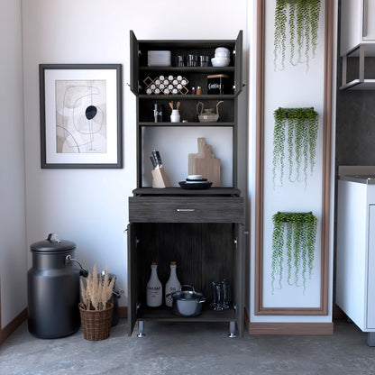 Kitchen Pantry with Countertop - Smokey Oak