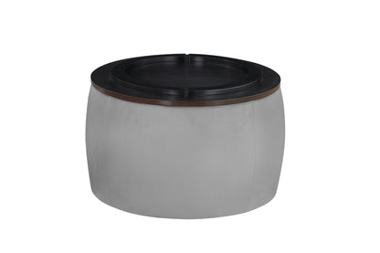 Versa Round Ottoman Set with Storage - Grey