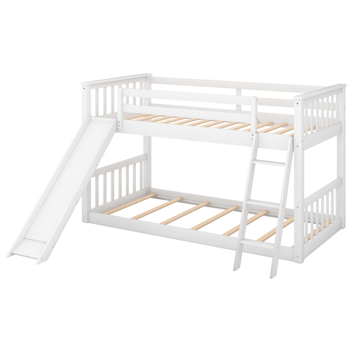 Slide & Climb Twin Bunk Bed, Snow White