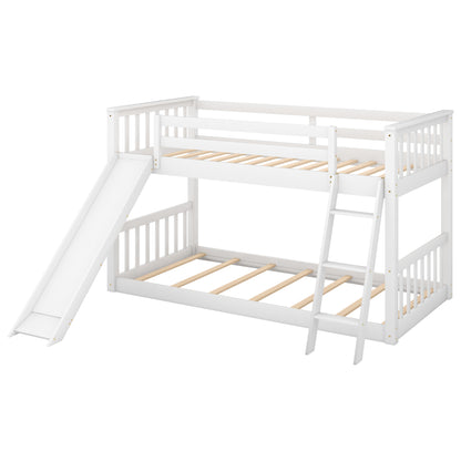 Slide & Climb Twin Bunk Bed, Snow White