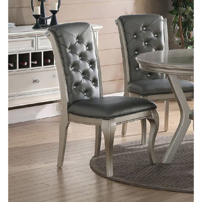 Elegant Silver Hue Round Dining Set