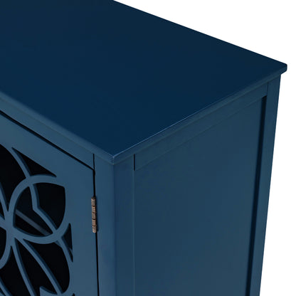 Navy Blue Elegance Wood Cabinet