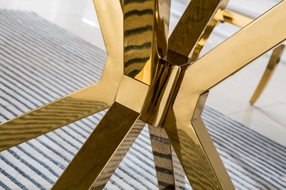 Elegant Gold Fusion Marble Dining Table