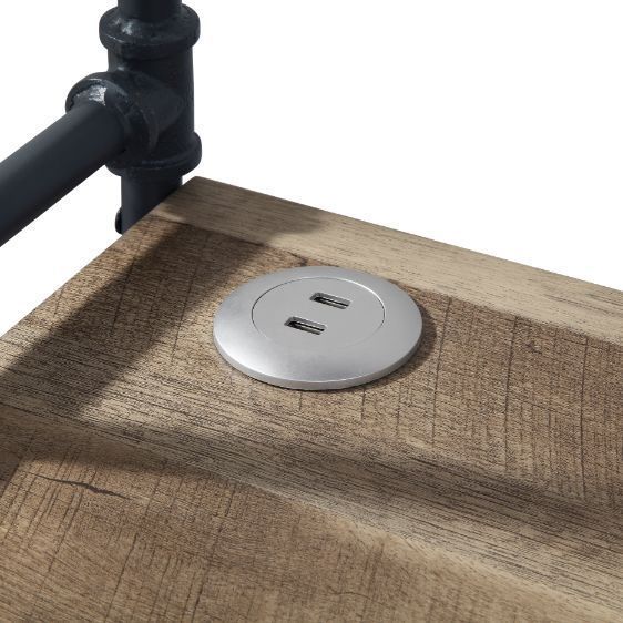Cordelia USB Port, LED Book Shelf