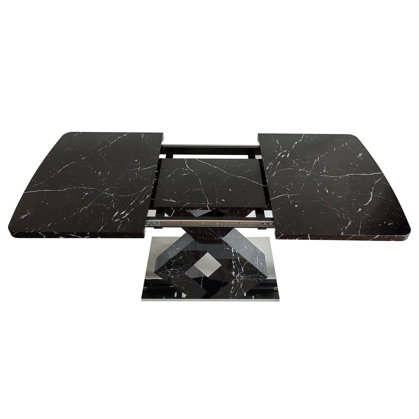 Black Marble X Dining Table