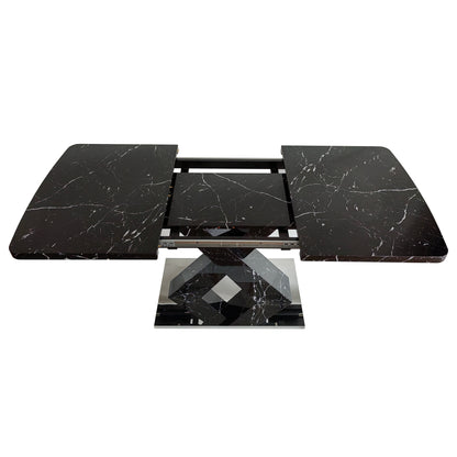 Black Marble X Dining Table