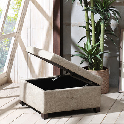 Alpine Button Tufted Storage Ottoman
