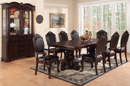 Regal Elegance Brown Leaf Dining Table