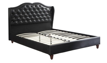 Dexter Wingback Design Queen Size Bed - Black