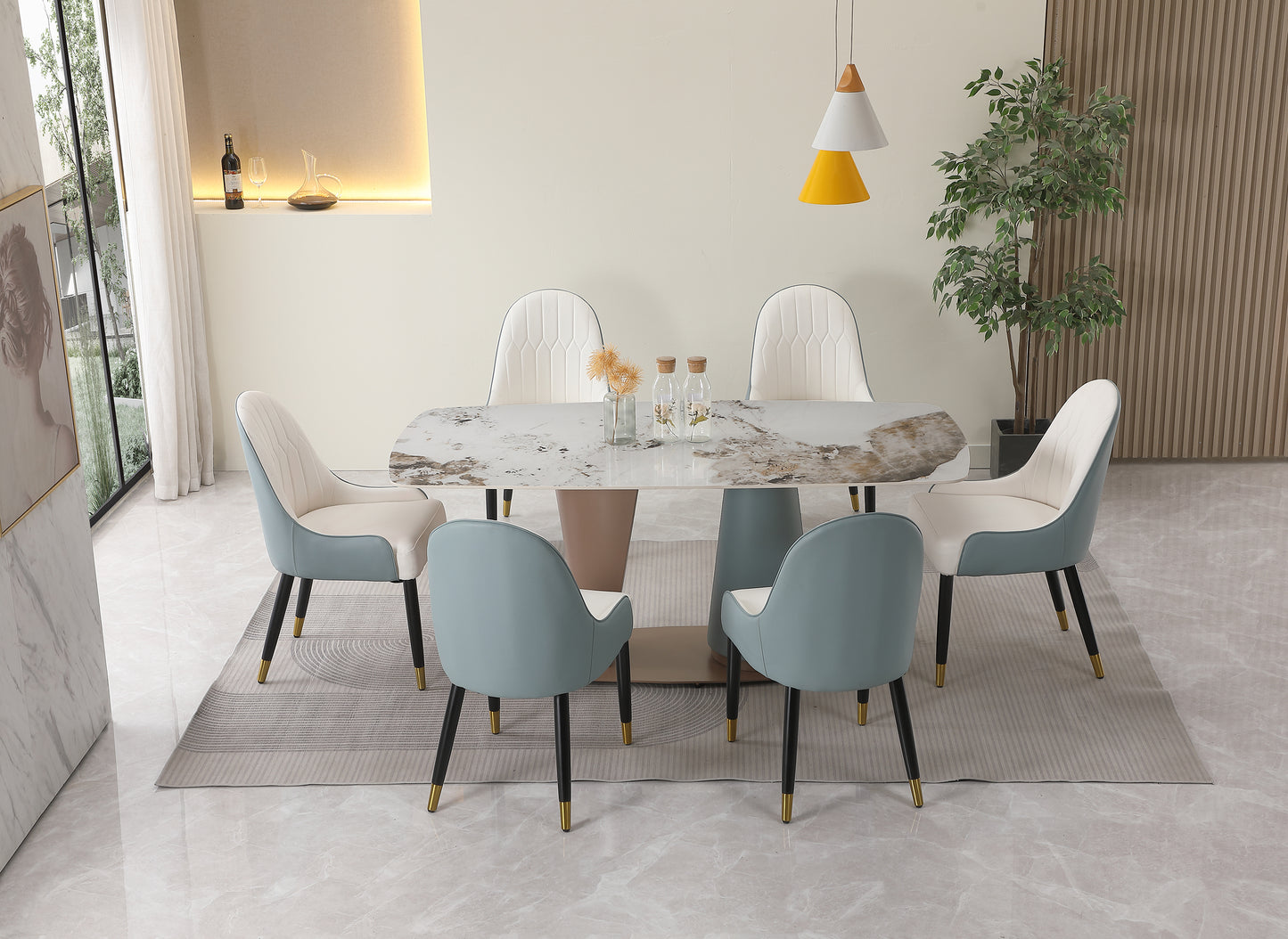 Champagne Blue Bliss Dining Table