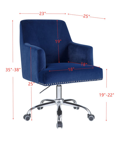 Velvet Chrome Office Chair