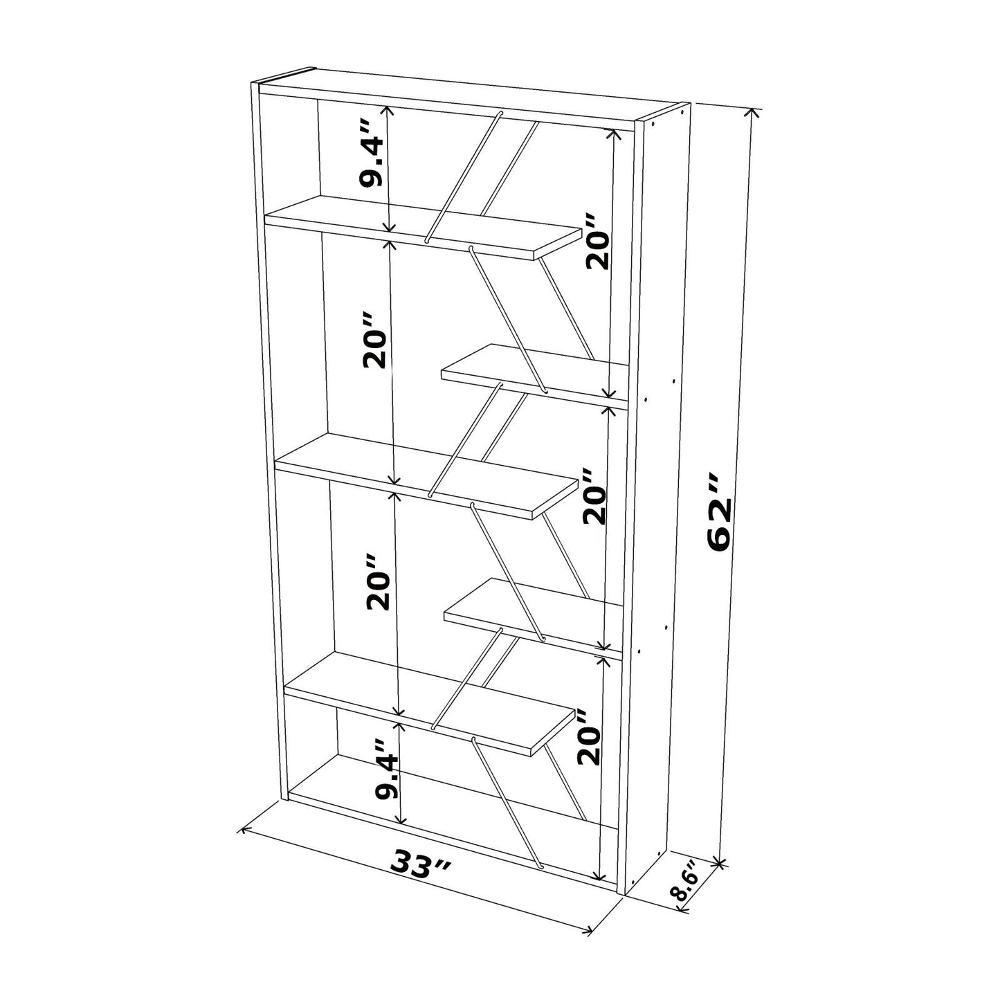 Urban Edge Bookcase - White
