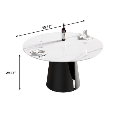 Elegant Round Carbon Steel Dining Table