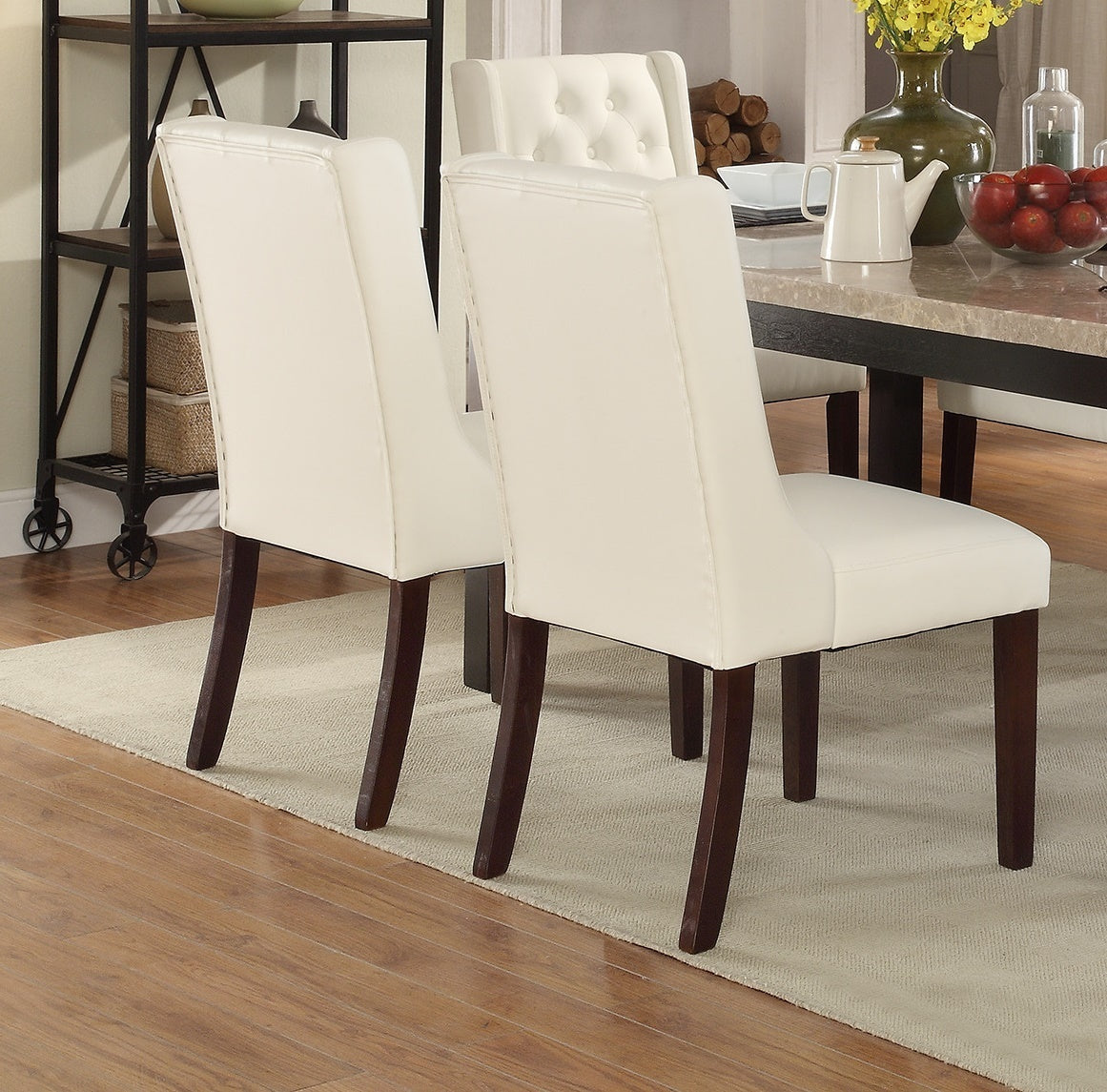 Elegant Ivory Tufted Dining Chairs