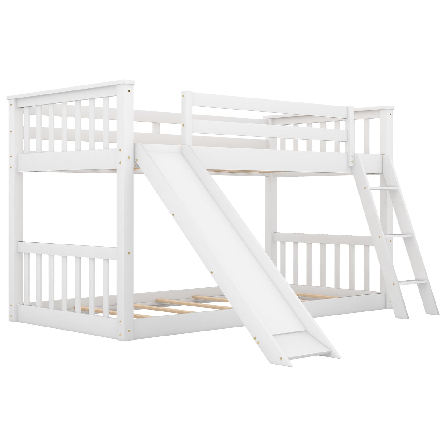 Slide & Climb Twin Bunk Bed, Snow White