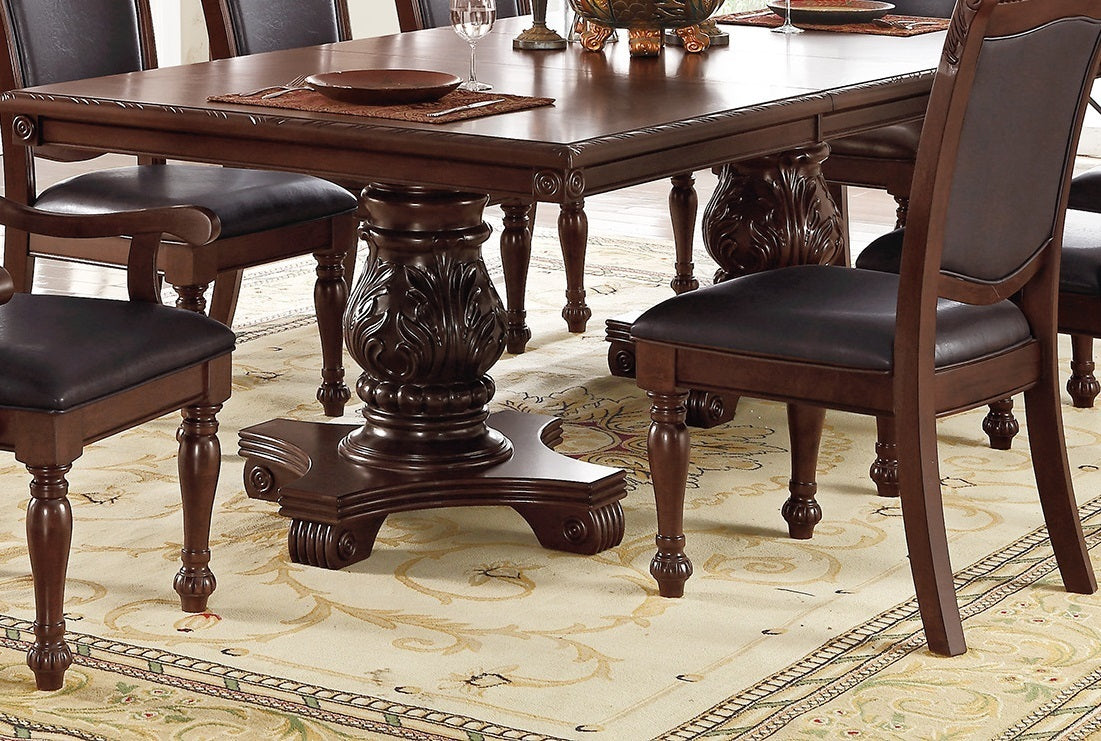 Regal Elegance Brown Leaf Dining Table