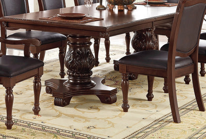 Regal Elegance Brown Leaf Dining Table