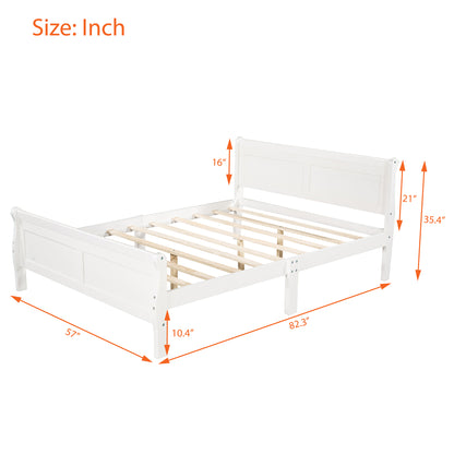 Urban Fusion Full Size Wood Platform Bed - White