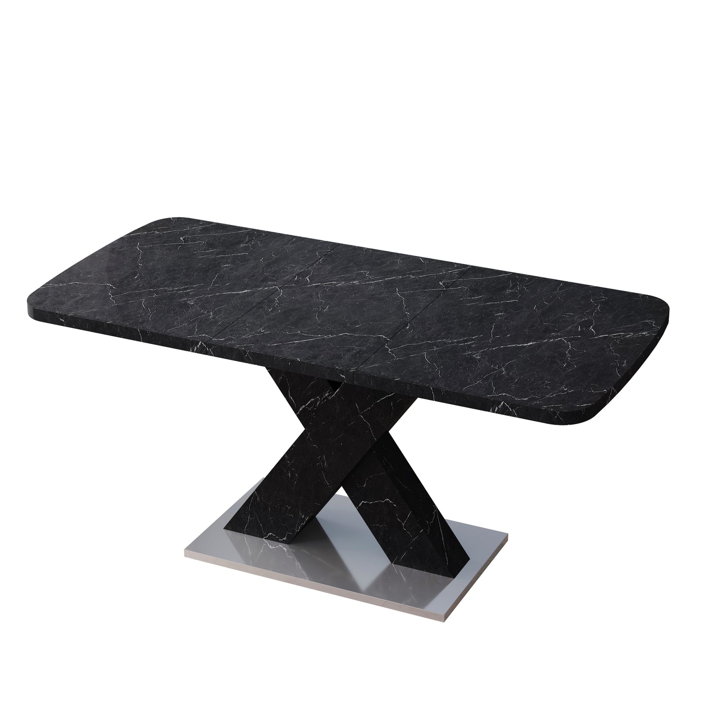 Black Marble X Dining Table