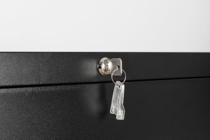 Metal Steel 2 Drawer Lateral Filing Cabinet - Black