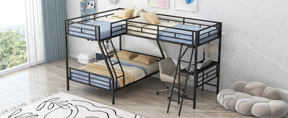 Luminous Lair Metal Twin Loft Bed with Desk