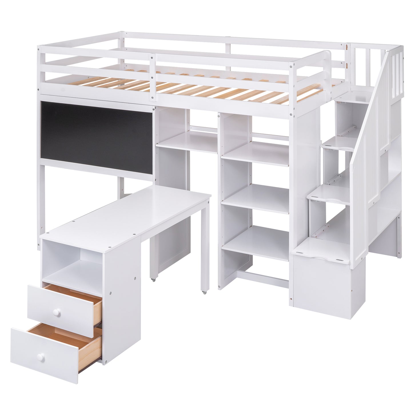 Smart Space Twin Loft Bed : The Ultimate Study and Storage Solution
