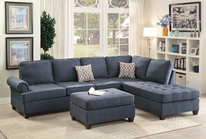 Cocktail Ottoman Dorris Fabric Tufted Seats Ottomans - Blue