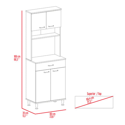 Kitchen Pantry with Countertop - Smokey Oak