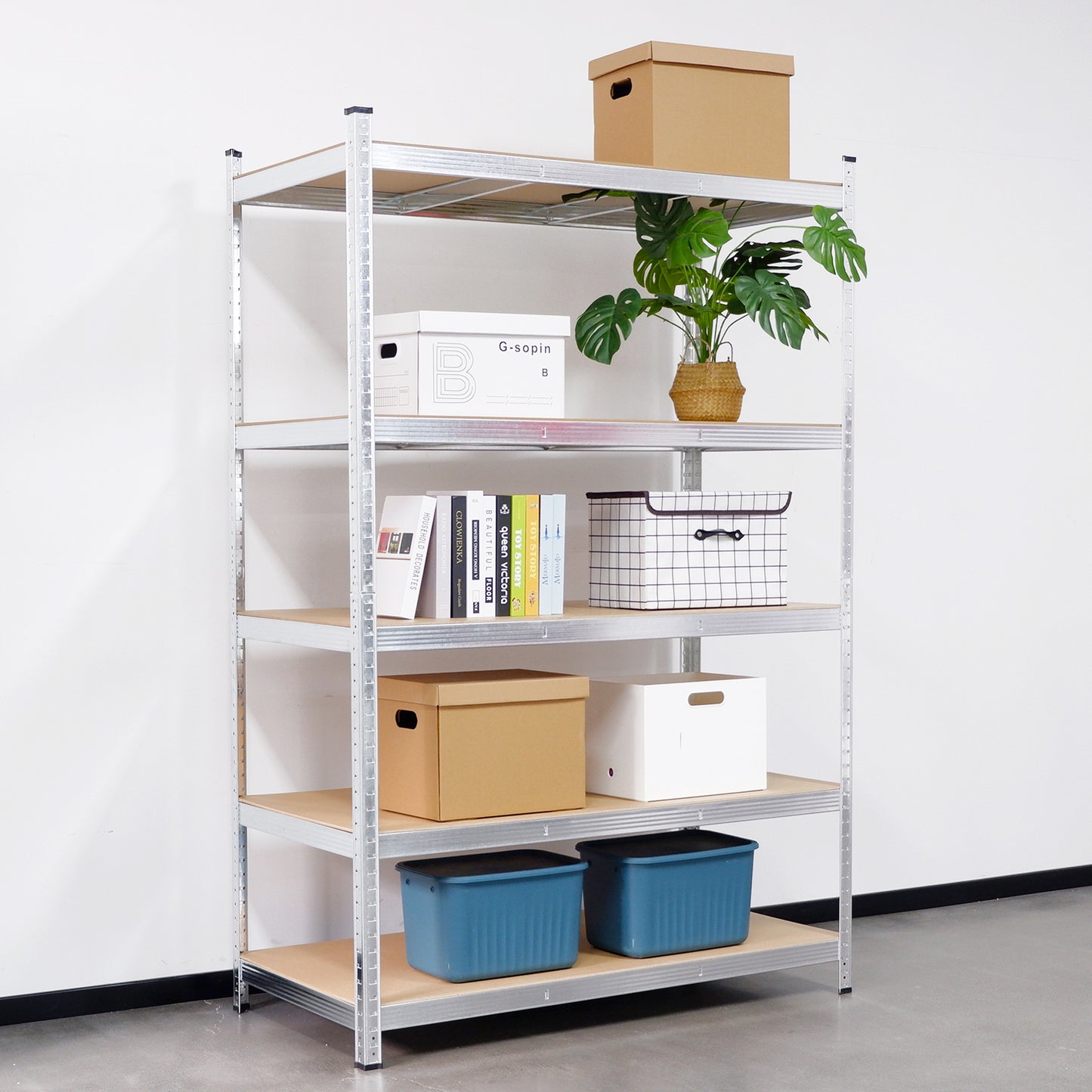 Silver Max Storage 5-Tier Utility Shelves - L