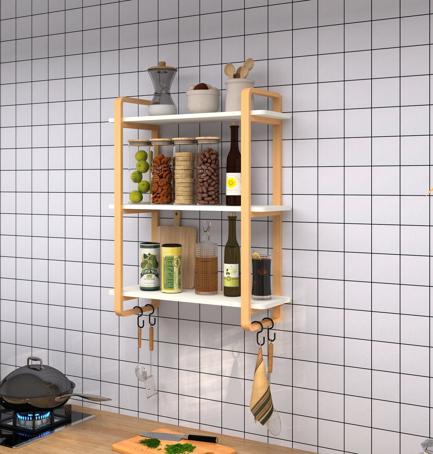 Solid Wooden Cascade Bookshelf