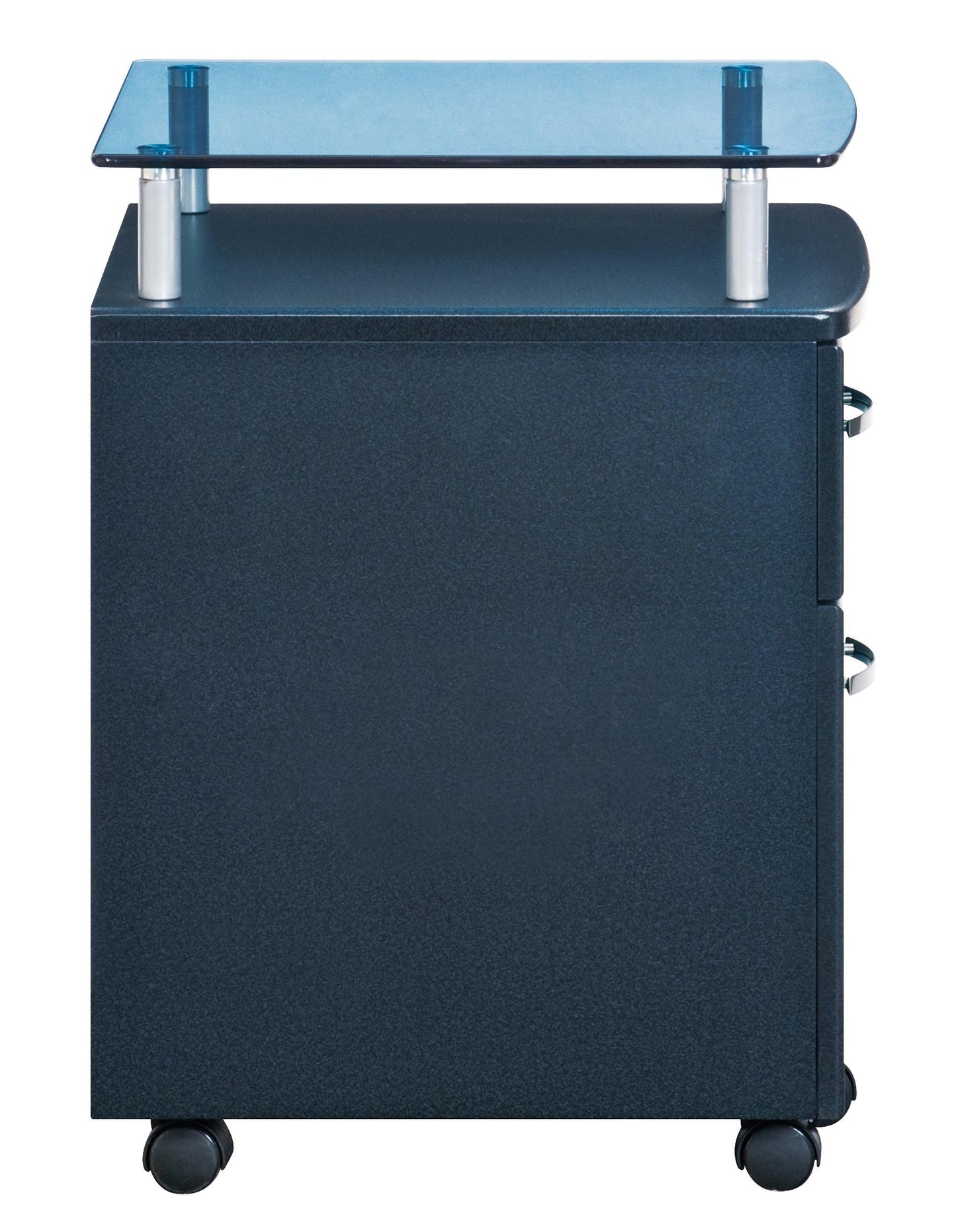 Rolling File Cabinet with Glass Top