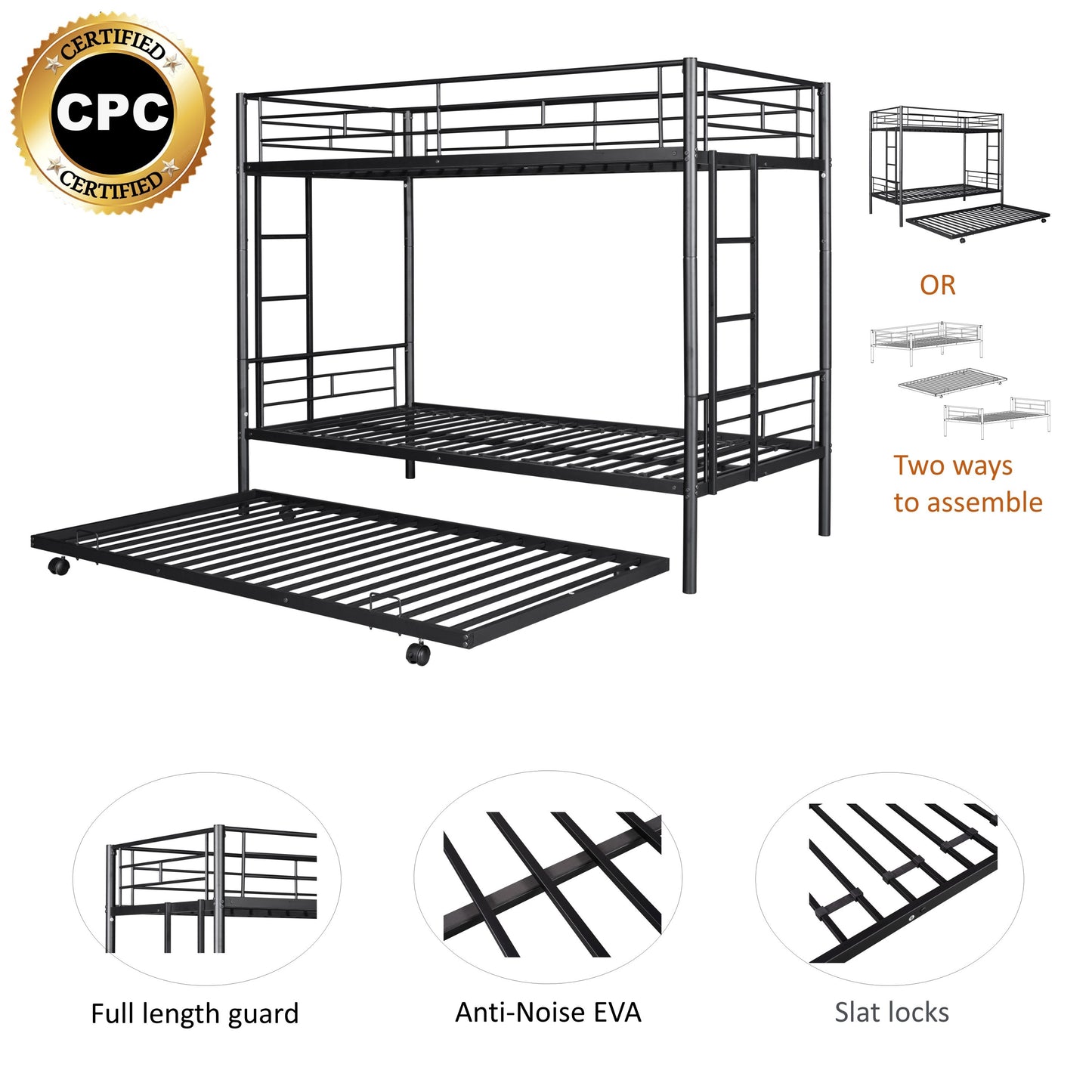 Twin Haven Bunk Bed with Trundle