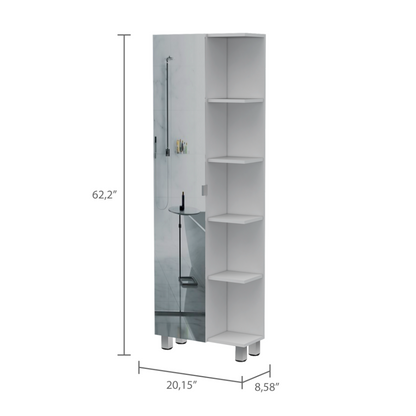 Urano Corner Linen Cabinet - White