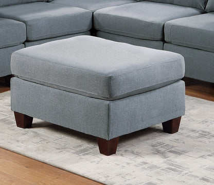 Elegance Grey Linen Ottoman