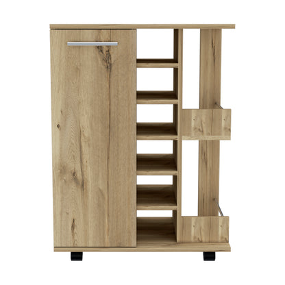 Bar Cart with Division Carbon - Light Oak
