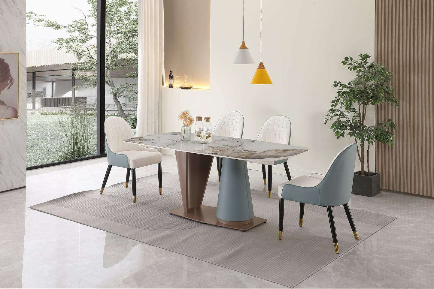 Champagne Blue Bliss Dining Table