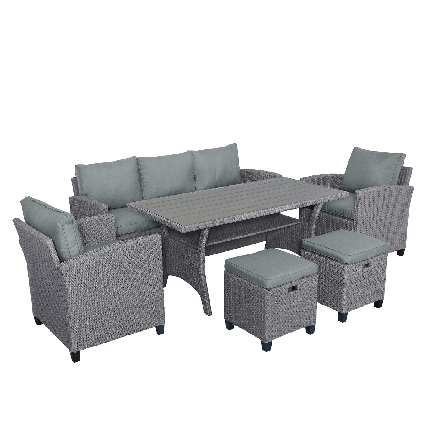 Elegant Oasis 6-Piece Outdoor Rattan Wicker Set