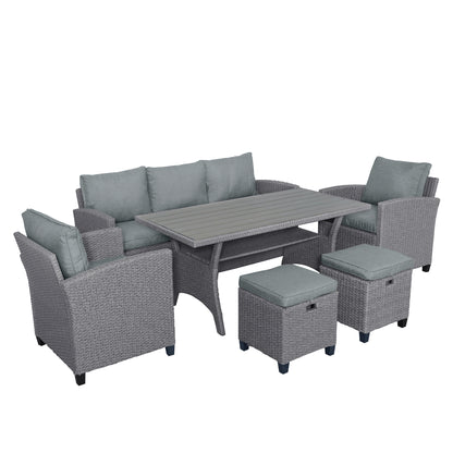 Elegant Oasis 6-Piece Outdoor Rattan Wicker Set