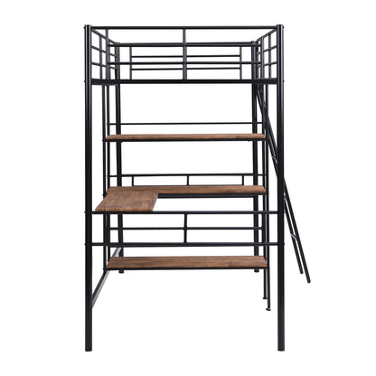 ElevateMax Twin Loft Bed with Desk and Shelves