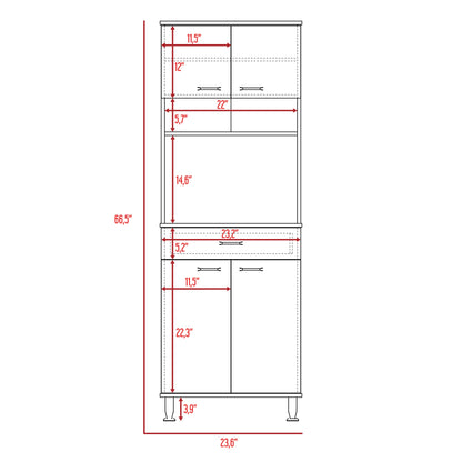 Pure Kitchen Pantry with Countertop - Black