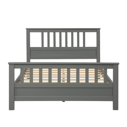 Pica Full Size Wood Platform Bed - Gray