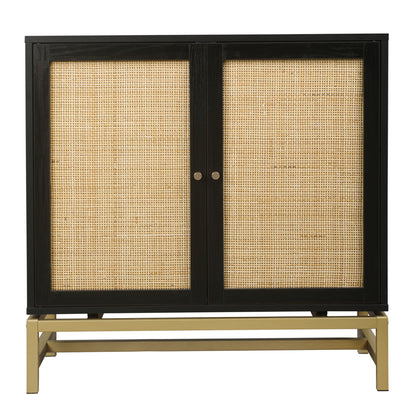 Rattan Black Frame Cabinet