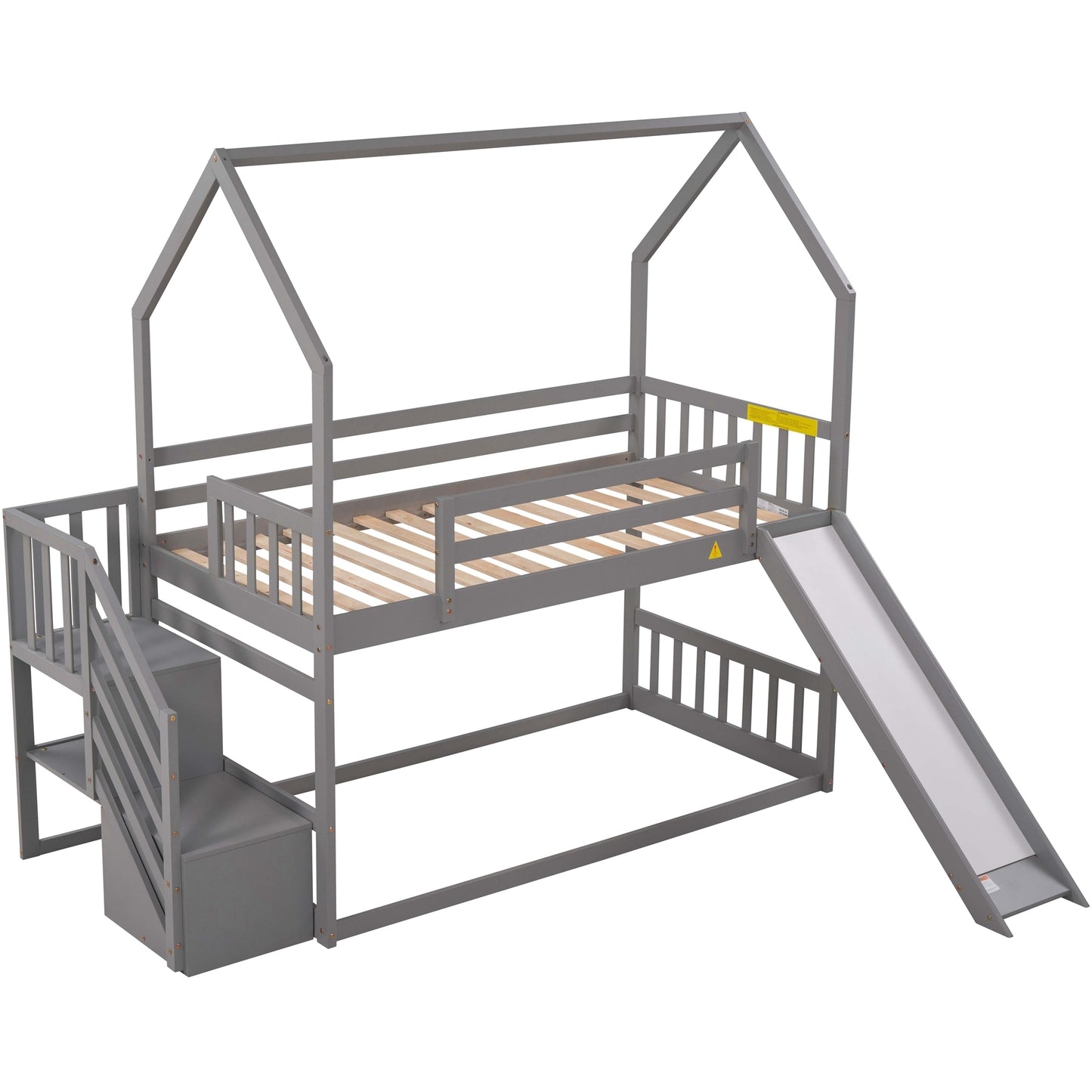 Slide and Store Twin House Bunk Bed
