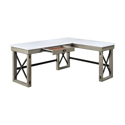 Marble Oak Lift-Top Writing Desk