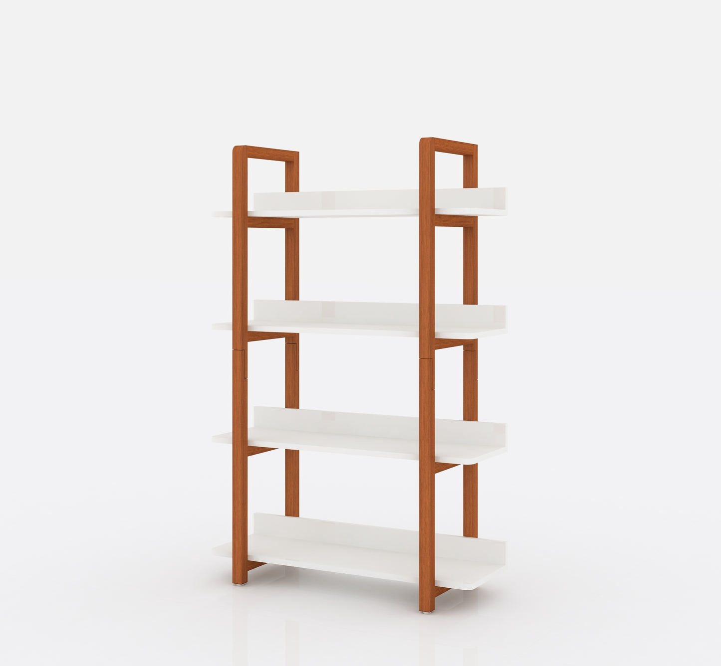 Multifuction Bookcase with Solid Wood Frame - Brown