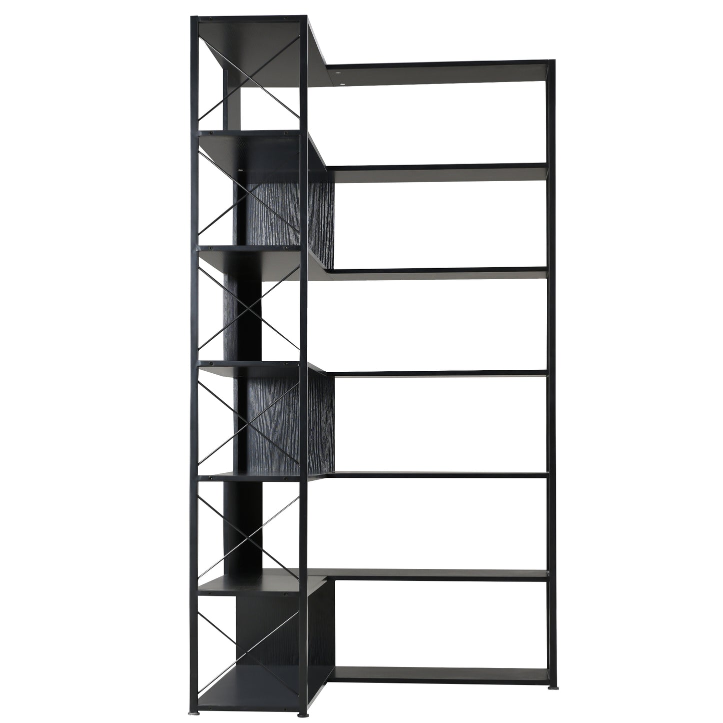 L-Shaped Corner Bookcase - Black