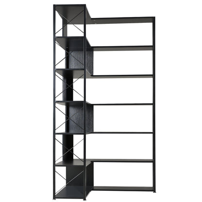 L-Shaped Corner Bookcase - Black