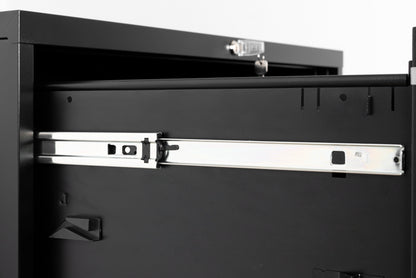 Metal Steel 2 Drawer Lateral Filing Cabinet - Black