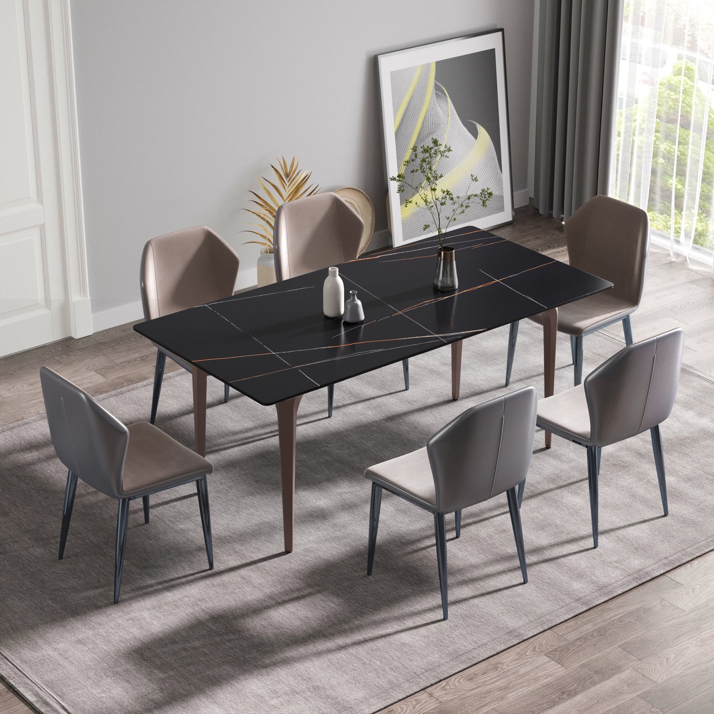 Elegant Ebony Dining Table